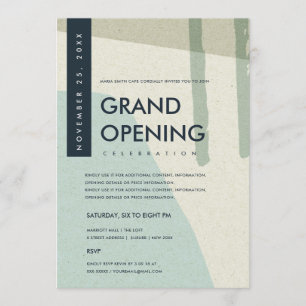INVITATION ÉVÉNEMENT DE GRAND OUVERTURE D'ART ABSTRAIT MODERN