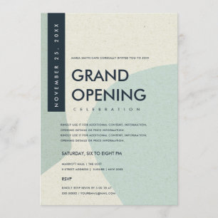 INVITATION ÉVÉNEMENT DE GRANDE OUVERURE D'ART ABSTRAIT MODERN
