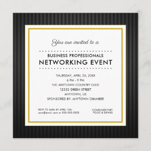 Invitation Événement de mise en réseau   Noir et or
