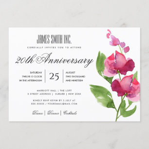 INVITATION ÉVÉNEMENT DE PARTIE D'ENTREPRISE FLEURALE À L'AQUA