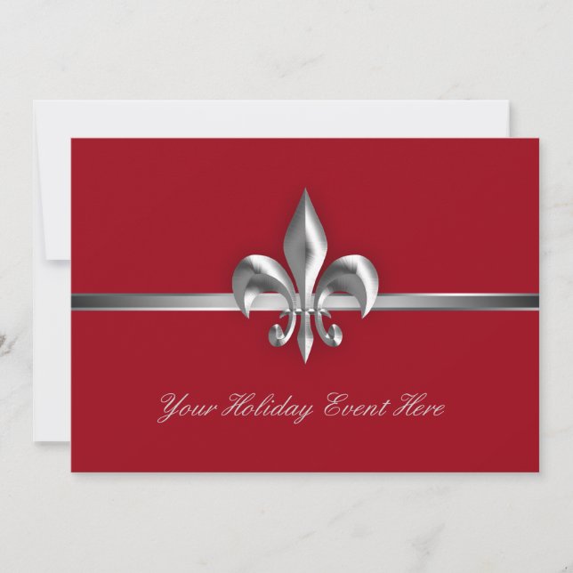 Invitation Événement de Red Fleur de Lis Holiday (Devant)