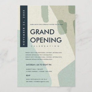 INVITATION ÉVÉNEMENT D'OUVERTURE GRANDIOSE D'ART ABSTRAIT MOD