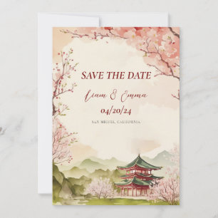 Invitation Événement japonais Sakura traditionnel Save The Da