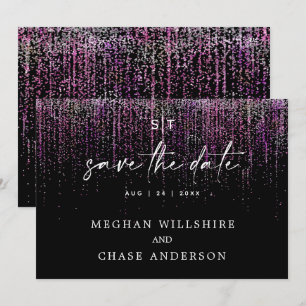 Invitation Événement Moderne Magenta Pailleté à Sauvegarder