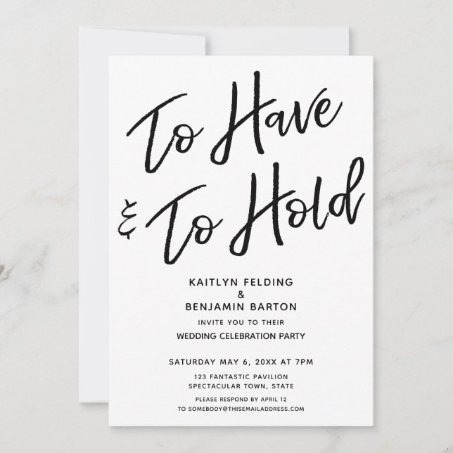 Invitation Événement post-Mariage Décontracté "To Have & To H (Devant)