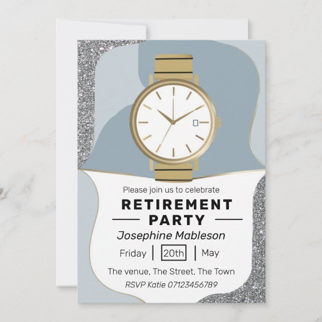 Invitation Événement sur l'âge de la retraite du parti de ret (Devant)