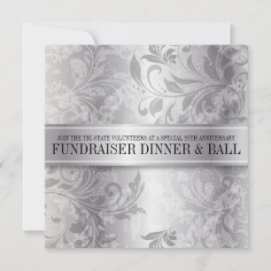 Invitation Événement Tourbillon Paisley Argenté