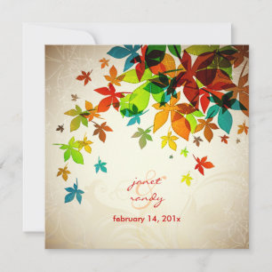 Invitation Événements de PixDezines Retro Maple Feuilles/auto