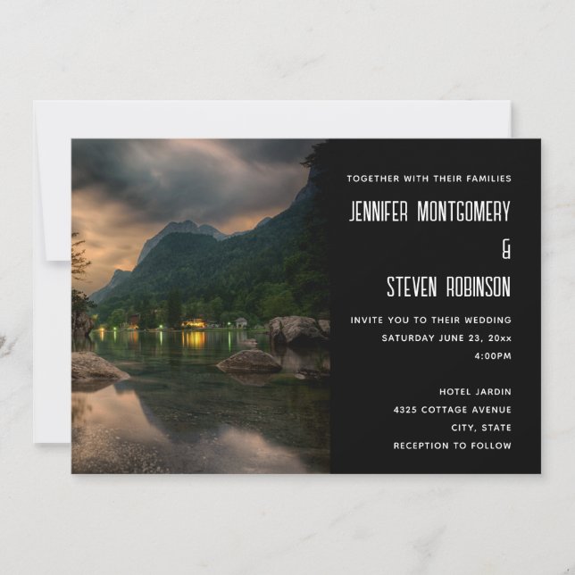 Invitation Evening Mountain Lake Photographie (Devant)