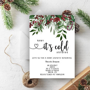Invitation Evergreen Bébé il fait froid dehors Baby shower