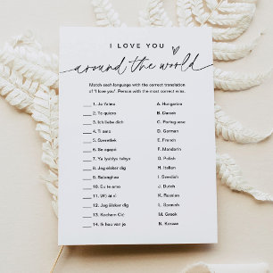 Invitation EVERLEIGH Je T'Aime Dans Le Monde Jeu De Mariage