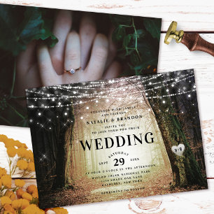 Invitation Evermore   Forêt de fée enchantée   Mariage orange