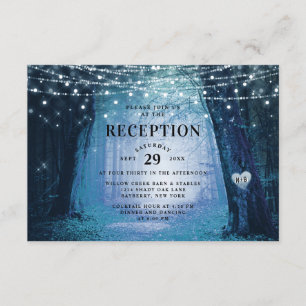 Invitation Evermore   Réception de mariage bleu de la forêt e