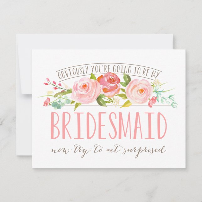 Invitation Évidemment Bridesmaid Rose Garden Card (Devant)