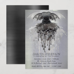 Invitation Evil Fairy Gown Rocher noir gothique