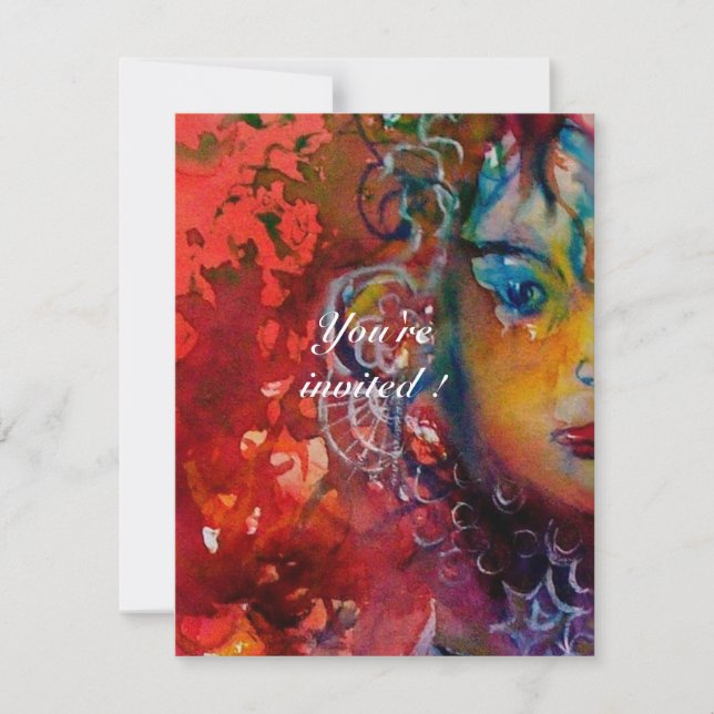 Invitation EXCALIBUR 1, rouge vif, rose pourpre (Devant)