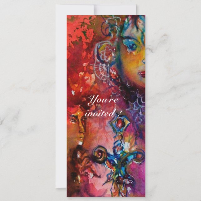 Invitation EXCALIBUR 2, rouge vif , rose violet (Devant)