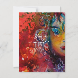 Invitation EXCALIBUR 3, rouge vif, violet rose