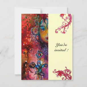 Invitation EXCALIBUR, crème rouge vif