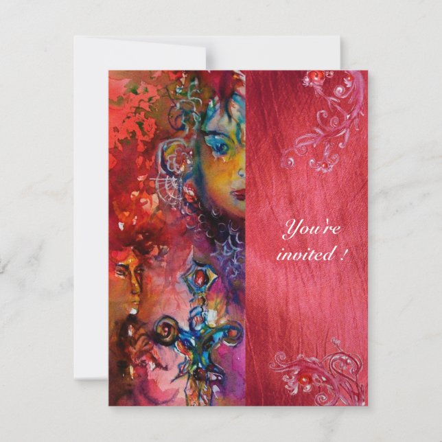 Invitation EXCALIBUR, fuchsia violette rouge vif (Devant)