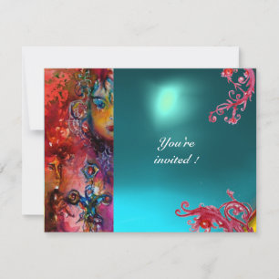 Invitation EXCALIBUR gemme rouge vif, rose bleu orange bleu