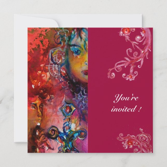 Invitation EXCALIBUR , rouge vif , (Devant)