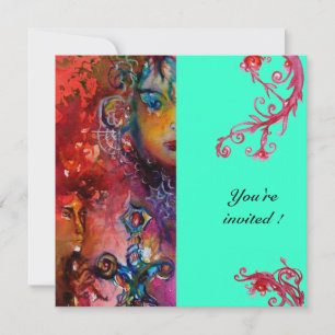 Invitation EXCALIBUR, rouge vif, bleu