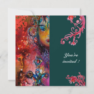 Invitation EXCALIBUR , rouge vif , bleu