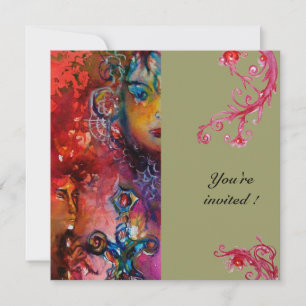 Invitation EXCALIBUR, rouge vif, gris