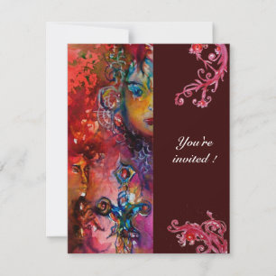 Invitation EXCALIBUR, rouge vif, marron