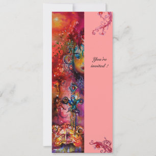 Invitation EXCALIBUR , rouge vif , rose