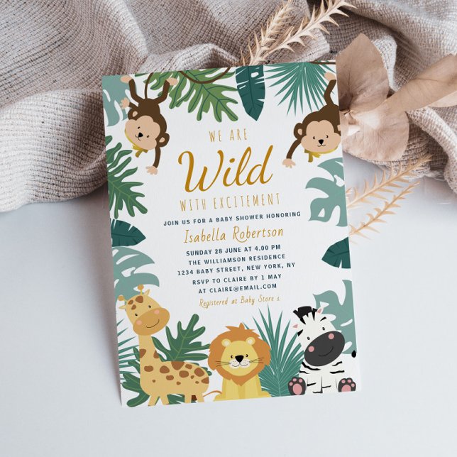 Invitation EXCITATION SAUVAGE | baby shower safari (Créateur téléchargé)