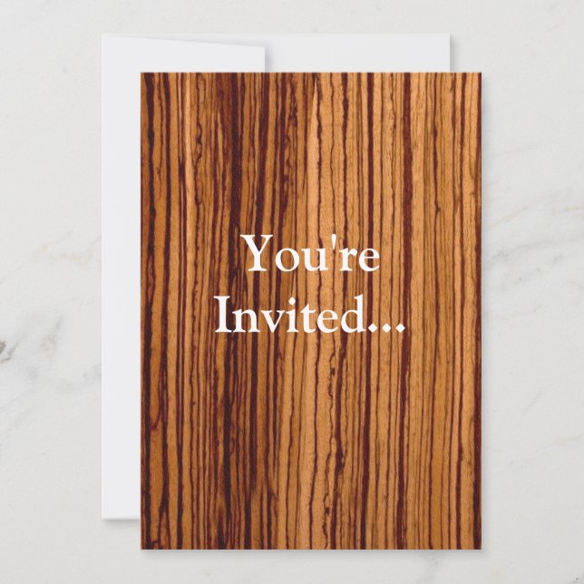 Invitation Exécutif de Faux Zebrawood Woodgrain (Devant)