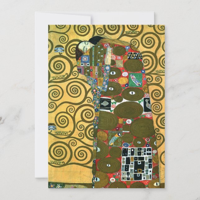 Invitation Exécution (L'Embrace) par Gustav Klimt Mariage (Devant)