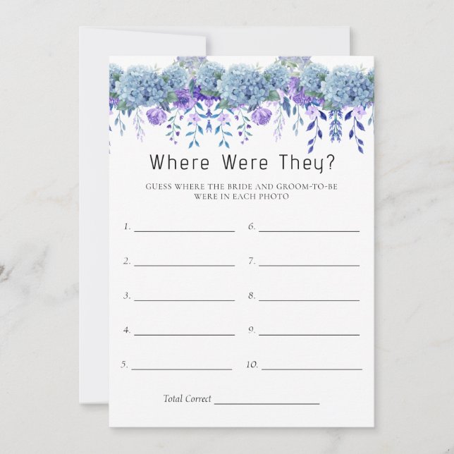 Invitation Exemple de Fête des mariées Florale Violet Garde J (Devant)