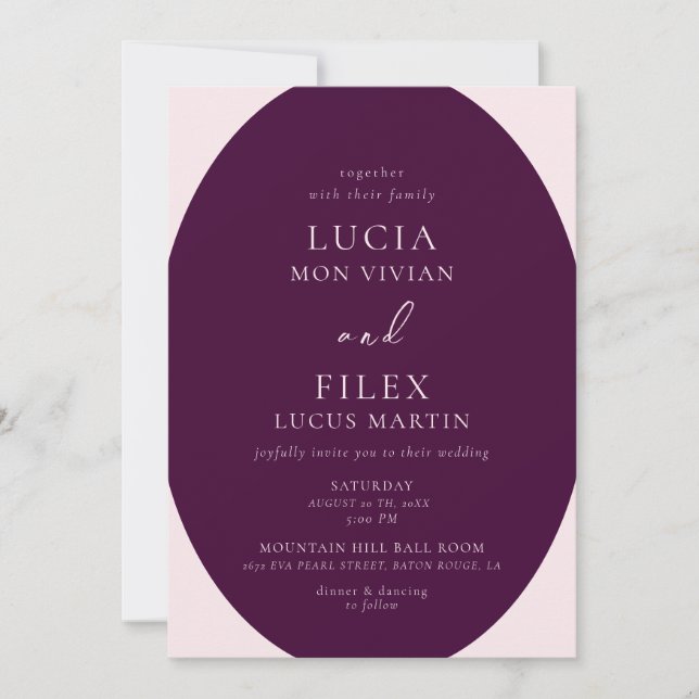 Invitation Exemple de Mariage de crimes royaux (Devant)