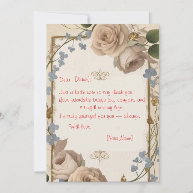 Invitation exemple de message de gratitude (Devant)