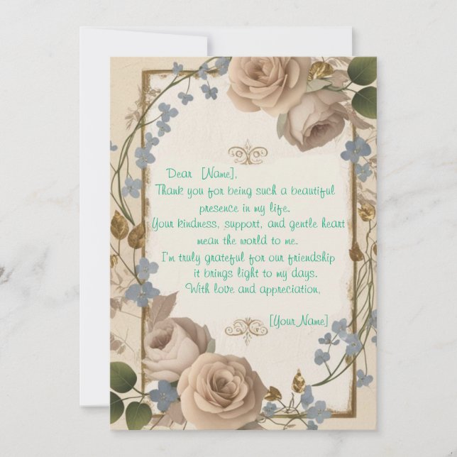 Invitation exemple de message de gratitude pour quelqu'un qui (Devant)