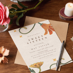 Invitation Exemple Faecore Vintage Grande Florale Sweet Sixte
