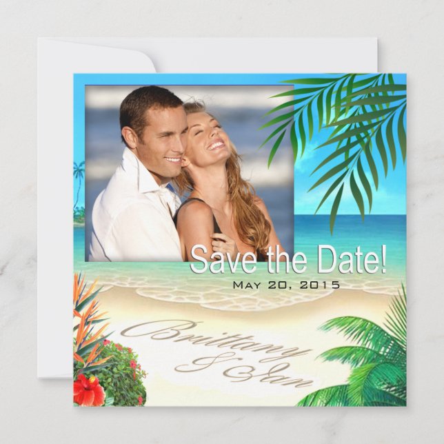 Invitation Exotic Beach (demandez-moi de mettre vos noms dans (Devant)