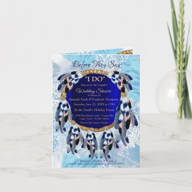 Invitation Exotic Blue Dream Catcher Couple Douche (Devant)