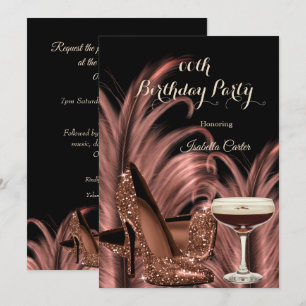 Invitation Exotic Espresso Martini Talons Anniversaire