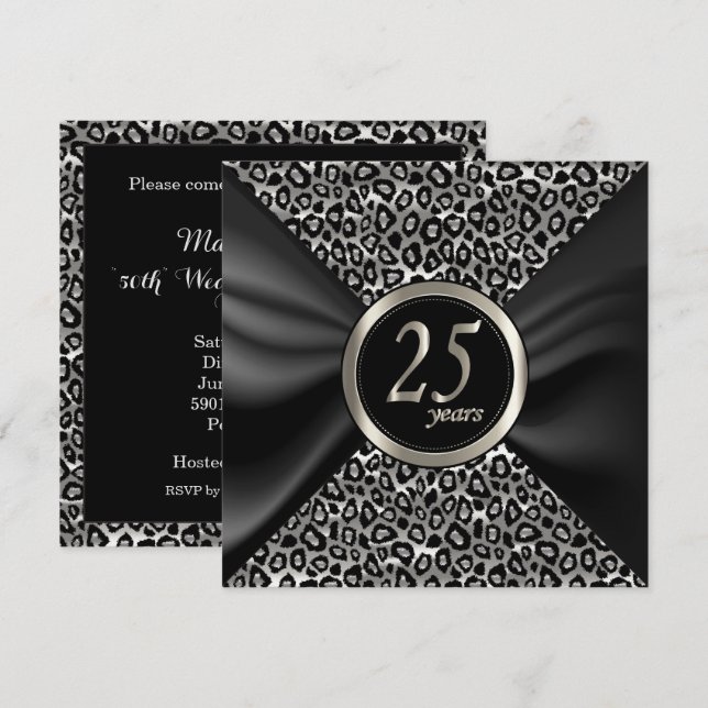 Invitation Exotique Joyeux Anniversaire - 25 Ans (Devant / Derrière)