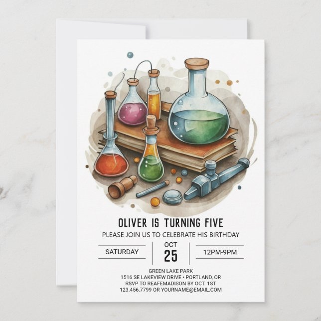 Invitation Expérience de découverte personnalisée Scientifiqu (Devant)