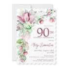 Exquise rose mauve Floral 90e anniversaire