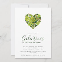 Exquisite Green Floral Heart Galentine's Day