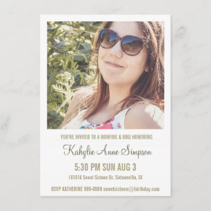 Invitation Extérieur Photo Sweet 16 Anniversaire