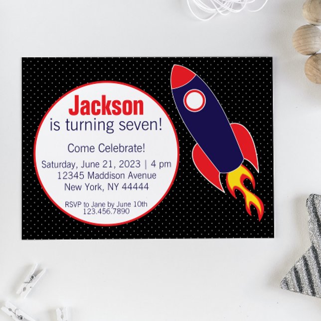 Invitation Extérieur, Rocket, Anniversaire Du Vaisseau (Créateur téléchargé)
