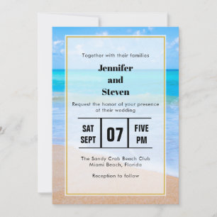 Invitation Extraordinaire Beach Tropical Scene Photo Mariage