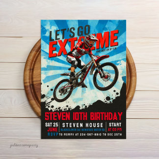 Invitation Extreme BMX Bike Birthday - Dirt Bike